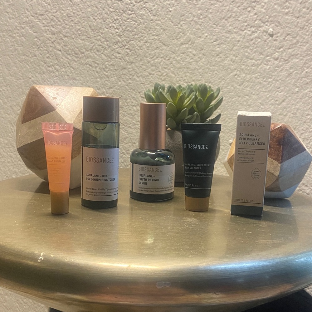 Biossance Skincare Travel Kit with Squalane, Elderberry, BHA, Phyto-Retinol